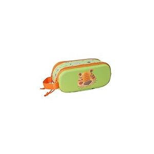 safta Tiger 3D - Trousse Double 3D, Trousse pour Enfant, idéale pour Les Enfants d'âge Scolaire, Confortable et Polyvalente, qualité et résistance, 21 x 6 x 8 cm, Vert Lime, M, Décontracté