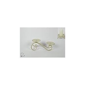 Deux Elles Bougeoir avec 2 Bras, Fer Ancien, 10.5 cm, Multicolore