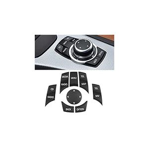 Jaronx Compatible avec Les Boutons BMW iDrive, pour BMW iDrive, Bouton multimédia de Remplacement pour 1' E81 E82 E88/3' E90 E92 E93/5' E60 E61/6' E63 E64/X1 E84/X5 E70/X6 E71 (Lot de 8 pièces)