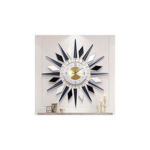 FMTAD Grande Horloge Murale d&eacute;corative en m&eacute;tal silencieuse, sans tic-tac, Moderne, Grande Horloge pour Salon, Salle &agrave; Manger, Chambre &agrave; Coucher, diam&egrave;tre 71,1 cm, Bleu, Noir, Blanc