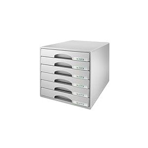 Leitz A4 Bloc de Classement, 6 Tiroirs, Gris, Plus, 52120085