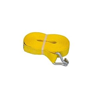 Petex 43193619 Sangle de tension sans cliquet 1 pièces, 9,6 m, 50 mm, 2500/5000 daN, double crochet, jaune