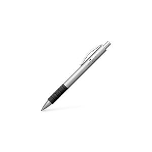Faber-Castell 148472 Stylo bille Basic en m&eacute;tal (Noir/argent mat)