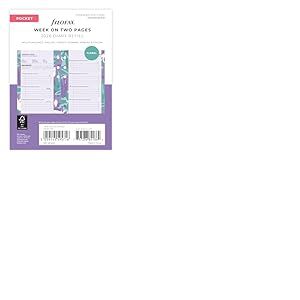 Filofax Agenda 2026 de poche 26-6321 avec motif floral - Semaine sur 2 pages