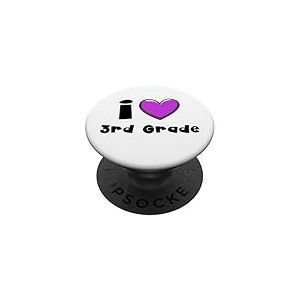 J'aime Les Enseignants de 3e ann&eacute;e pour gar&ccedil;ons et Filles, &eacute;quipe de troisi&egrave;me ann&eacute;e PopSockets PopGrip Adh&eacute;sif