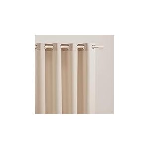 ROOM99 Rideau avec œillets Aura 140 x 250 cm Largeur x Hauteur, Décoration de Fenêtre, Curtains et Draperies intérieurs pour Salon, Chambre Moderne Lisse Crème, 1 pièce