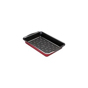 Prestige Disney Bake with Mickey Mouse Plat à rôtir anti-adhésif – Grande plaque de cuisson profonde en acier carbone 33 cm x 23 cm, rouge et noir