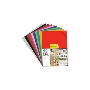 m-office Feuilles en caoutchouc Eva color&eacute;es, gomme cr&ecirc;pe pour scrapbooking, &eacute;cole, cartons cr&eacute;atifs, travaux manuels, g&acirc;teaux sc&eacute;nographiques, &eacute;cole ou projets artistiques 40 x 60 cm (assortiment
