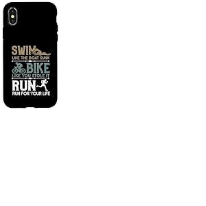Swim Bike Run Cool Triathlon Vélo de Natation Marathon Coque pour iPhone X/XS