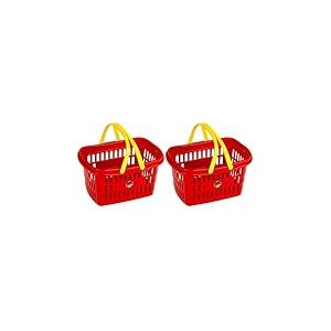 Theo Klein 9692 Panier &agrave; provisions avec Double Anse - Plastique de tr&egrave;s Grande qualit&eacute; - Dimensions : 26,5 x 17,5 x 14 cm - pour Enfants &agrave; partir de 2 Ans (Lot de 2)