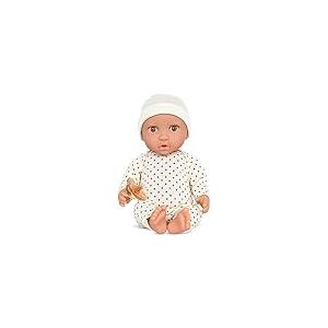 LullaBaby - Poupée bébé réaliste de 36cm - Teint Clair et Yeux Bruns - Corps Souple et Tenue Amovible - Chapeau et Sucette en Ivoire - Jouets pour Enfants de 2+ Ans - Poupée