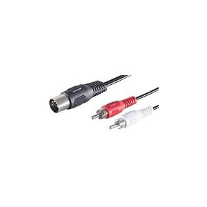 1aTTack.de Lot de 3 fiches DIN 5 broches vers 2 fiches RCA 1:4 de 1,5 m - C&acirc;ble adaptateur audio de qualit&eacute; sup&eacute;rieure - Connecteurs moul&eacute;s - Contacts nickel&eacute;s - Parfait pour les installations de