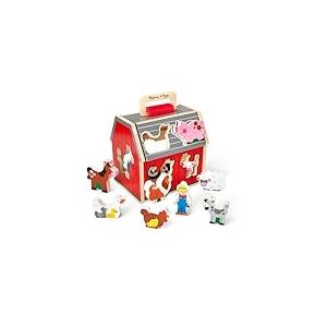 Melissa & Doug - Étable À Emporter 10 Pièces - Ferme Avec Poignée - Jouet Sensoriel En Bois - Jouet Montessori - Jeu D'Activité, De Développement Et D'Apprentissage - Cadeau Enfant 2 Ans Et +