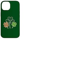 Three Clover Shamrocks Leopard Buffalo Plaid St Patrick Coque pour iPhone 14