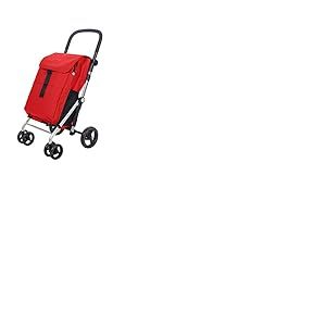 Carlett – Pack Classic Family | Panier Pliable avec Crochet Cadeau | Chariot de supermarché Robuste | 4 Roues | Grande capacité 64L | Rouge, 32kg