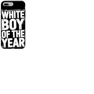 White Boy Of The Year Message Humour Noir Sarcastique Coque pour iPhone 7 Plus/8 Plus