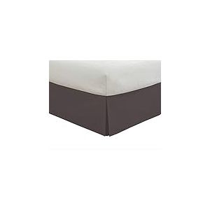 Lux Hotel Jupe de lit sur Mesure Classique 35,6 cm de Long, Style plissé, Queen, Gris