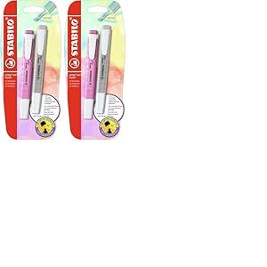 STABILO swing cool Pastel - Surligneur - Blister x 2 surligneurs pastel - gris + mauve (Lot de 2)