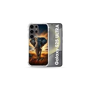 Cokitec Coque Renforc&eacute;e pour Samsung Galaxy S25 Ultra Animal Elephant Savane