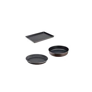 Tefal Success Moule à tarte 30 cm,Chocolat J1608402 + Plaque à pâtisserie, Chocolat J5547002 + Moule à manqué 24 cm, Chocolat J1609602