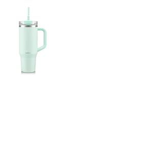 Bodum TRAVEL MUG Mug de voyage isotherme en inox avec paille et poignée, 1.2 l, Creamy Mint