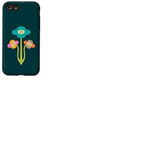 Yvette Fleur Arc-en-Ciel Vintage Rétro Milieu du siècle Moderne Fleur Coque pour iPhone SE (2020) / 7/8