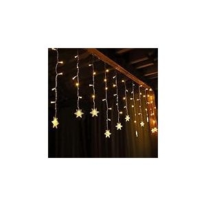 SALCAR LED Etoil&eacute;e Rideaux Lumineux de F&eacute;e, 3m Flocon de Neige Guirlande Lumi&egrave;res D&eacute;coratives pour Fen&ecirc;tre, 31V 108 Leds 9 Modes Pour Ext&eacute;rieur, Int&eacute;rieur No&euml;l Rideau Lumi&egrave;re - Blanc Doux