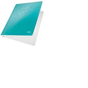 LEITZ Wow A4 Clear View Rapport Classeur carte Metallic Ice Blue