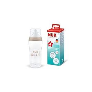 NUK Perfect Match Biberon | 6+ mois | 360 ml | Biberon anti-coliques | PP | Indicateur de contr&ocirc;le de temp&eacute;rature | Singe | Lot de 1