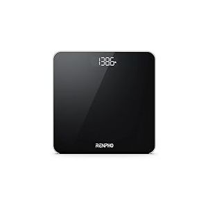 RENPHO Balance Pese Personne Num&eacute;rique, Pese Personnes de Haute Pr&eacute;cision avec Affichage Lumineux, Lecture Instantan&eacute;e, Oes&eacute;e en kg/lb/st, Grande Plateforme 11", Noir