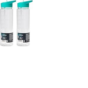 Chef Aid Bouteille a Boisson 700 ml Avec Marquages Niveau deau Pour Hydratation Quotidienne Compatible Boissons Chaudes et Froides Sans BPA (Lot de 2)