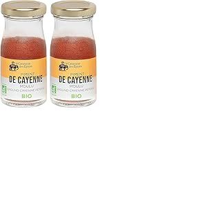 Bio Piment de Cayenne Moulu - Piment en Poudre - Force 5-100% Naturel - Savoir-Faire Artisanal et Fran&ccedil;ais - 35 g - Albert Menes (Lot de 2)