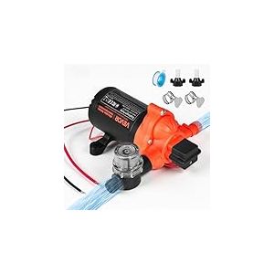 VEVOR Pompe &agrave; Eau &agrave; Membrane Auto-amor&ccedil;ante 12 V CC 15,1 L/min Pression 2,7 bar 3 Chambres, avec Pressostat, Pompe &agrave; Eau pour Camping-car, Lavage de Voitures, Bateaux, Irrigation Agricole, Jardin