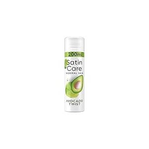 Gillette Satin Care Gel À Raser Pour Femme Touche D’Avocat, 6x200ml, Contient Des Arômes D’aloe Vera, De Jasmin Et De Rose