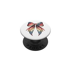 Coquette Bow Rétro Damier Vintage Fille Maman PopSockets PopGrip Adhésif