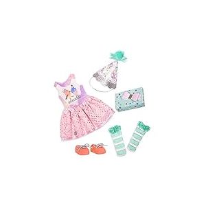 Glitter Girls - Quelle surprise! - Ensemble de luxe pour la fête surprise - Robe de fête et chapeau d'anniversaire - Chaussettes et chaussures Easy-Fit - Accessoires pour poupées de 36 cm - 3 ans et +