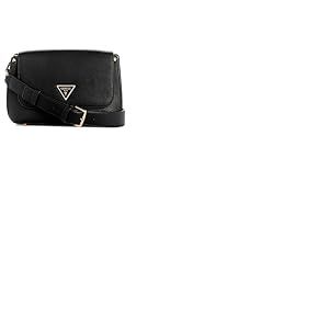 GUESS Meridian Flap Shoulder Bag, Sac à bandoulière, Rabat d'épaule Femmes, Noir, Taille Unique