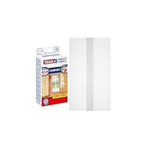 Tesa Insect Stop COMFORT Moustiquaire pour Portes &ndash; Toile Anti Insectes en Deux Parties &ndash; Bande Auto-Adh&eacute;sive Easy-On Easy-Off &ndash; Sans Percer &ndash; 2 x 65 cm x 220 cm &ndash; Blanc