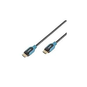 Vivanco Pro Câble HDMI High Speed avec éthernet Audio Canal Retour Arc 2,5m Bleu/Noir