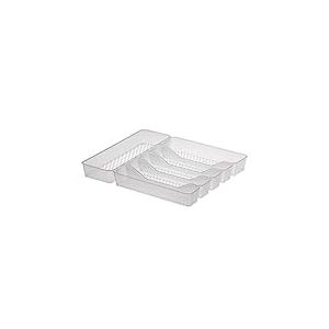 Spectrum Plateau de rangement diversifié Hexa pour tiroir de cuisine moderne, couverts, ustensiles, argenterie, 6 séparateurs de rangement, 33 x 40 cm, givré transparent