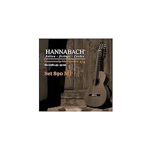 Cordes de guitare classique Hannabach S&eacute;rie 890 MT pour guitare d'enfant 1/4 Diapason : 49-52cm - La5 fil&eacute; - 8905MT 1/4