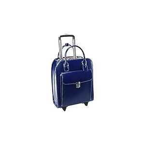 McKleinUSA 97697 Sacoche à roulettes en cuir pour ordinateur portable 15,4" Bleu marine