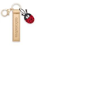 NICI Porte-clés coccinelle porte-bonheur en cuir synthétique doré 10 cm avec coccinelle