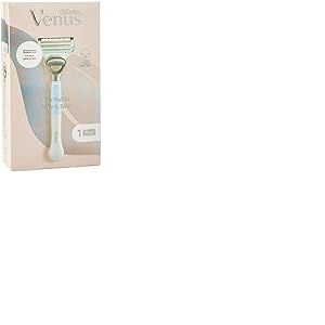 Gillette Venus Rasoir Plus 1 recharge de lame de rasoir pour femme avec tondeuse de précision, conçue pour les poils pubiens et la peau, bleu, 1 pièce (1 pièce)