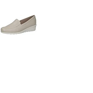 Caprice Chaussons en Cuir pour Femme avec Talon compens&eacute;, Eggshell Nappa, 41 EU