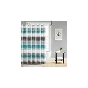 Madison Park Essentials Rideau de Douche en Tissu Microfibre imprimé Aquarelle Multicolore pour Salle de Bain, Lavable en Machine, Rideau de Douche en Tissu Microfibre, saben, 183 x 183 cm,