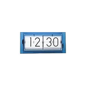 NeXtime Grande Horloge Murale ou de Table BIG Flip Clear, num&eacute;rique, en Acrylique, Bleue Transparente, 36 x 16,7 cm