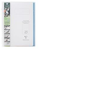Clairefontaine 973225C - Cahier Koverbook couverture en PP et pochettes rabat, DIN A4 21x29,7 cm, 32 pages, 90g, réglure 25 lignée avec marge, couleurs assorties, 1 pièce