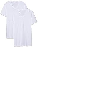 Eminence Lot de 2 Maillot de Corps col V, T7 (3XL), Tee-Shirt Col V, Blanc,