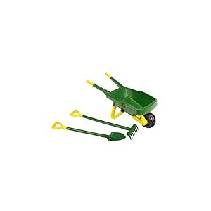 Theo Klein 3952 ensemble avec brouette John Deere I Assortiment d'outils de jardin d'une grande robustesse pour enfants I Comprend pelle et r&acirc;teau I Jouet pour enfant &agrave; partir de 3 ans